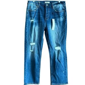 VIGOSS Frankie slim straight jeans distressed denim high rise NWT women's sz 32